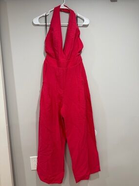 Forever 21 Hot Pink Halter Jumpsuit